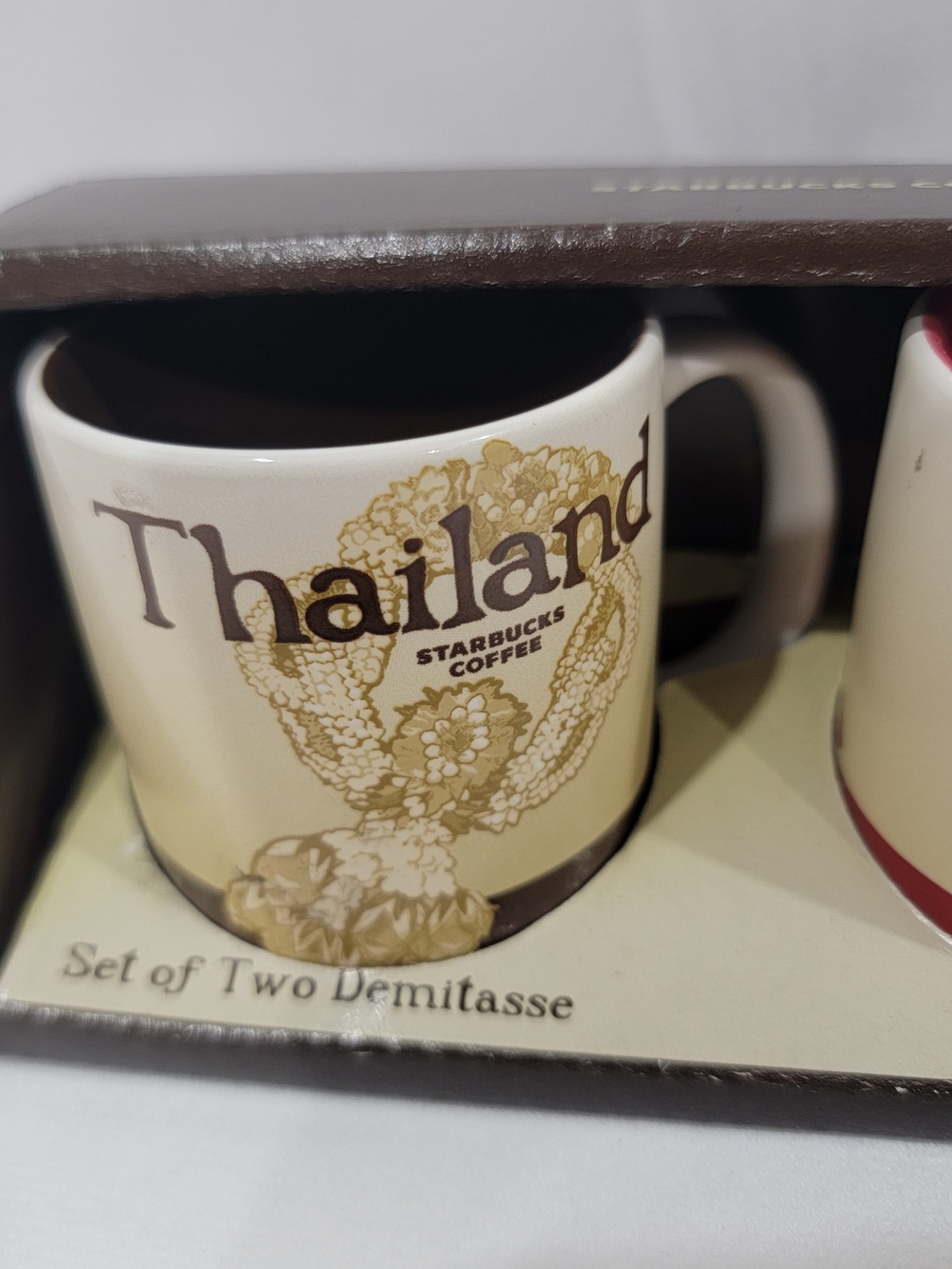 Starbucks Thailand & Bangkok Red and Brown Demitasse Mug Set - Picture 2 of 5